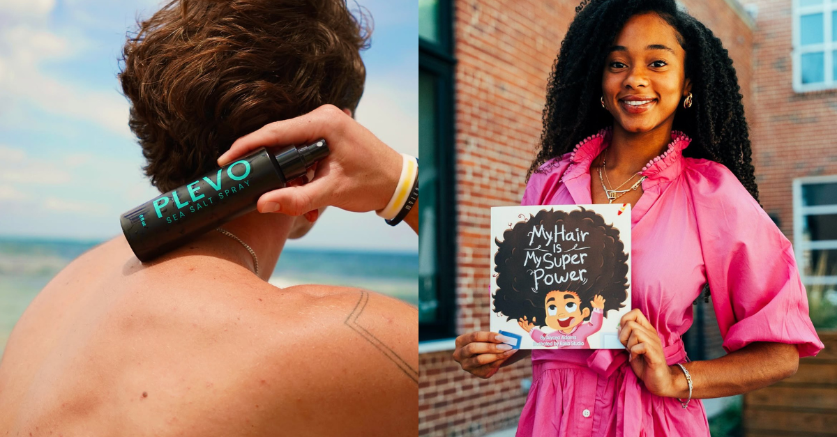 James White with PLEVO Hair & Alycea Adams with her book, 'My Hair is My Super Power'