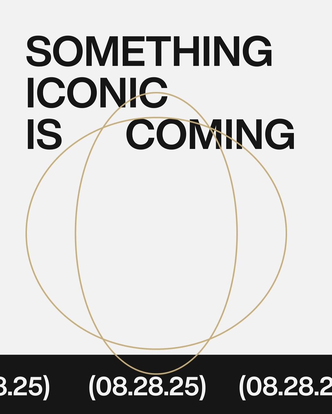 Image of the "something iconic is coming" teaser graphic, featuring our new branding on a white background.