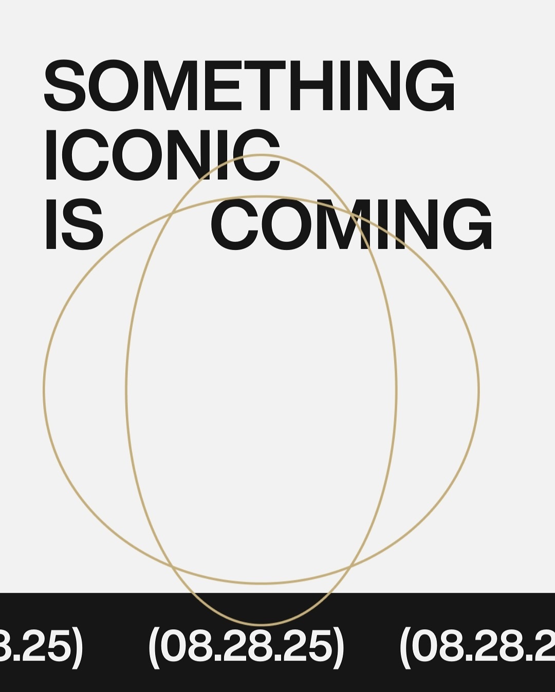 Image of the "something iconic is coming" teaser graphic, featuring our new branding on a white background.
