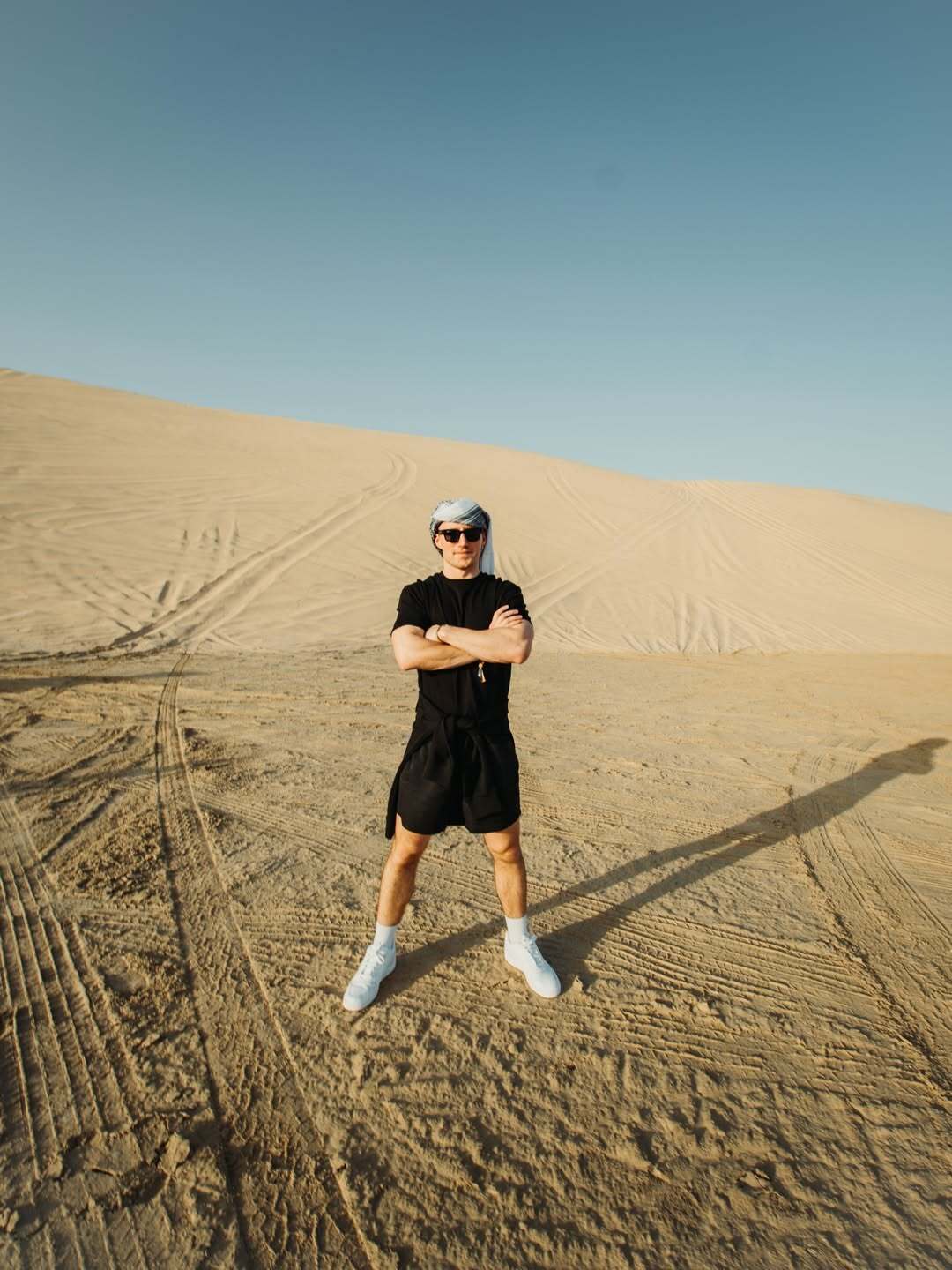Kevin Cooney in the Qatar desert