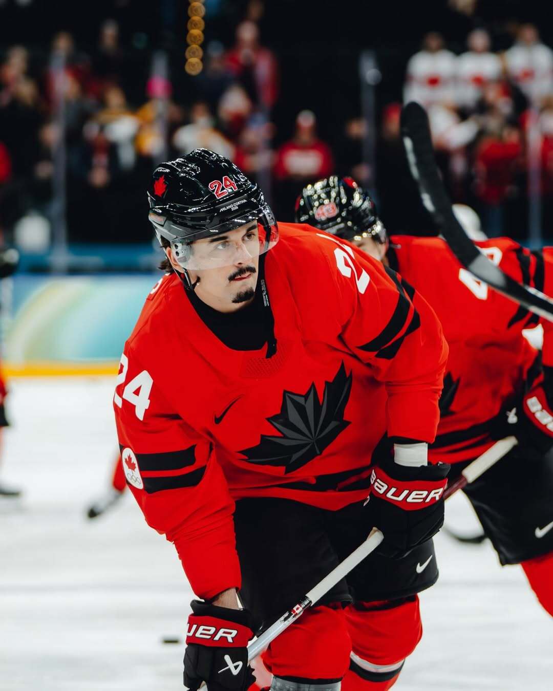 Seth Jarvis for Team Canada during the Canada vs USA Gold Medal game at the Milano Cortina 2026 Winter Olympics.