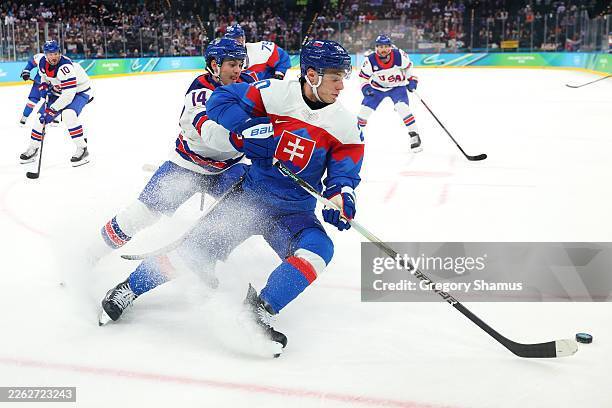 Juraj Slafkovský representing Slovakia at the Milano Cortina 2026 Winter Olympics, recording 4 goals and 4 assists.