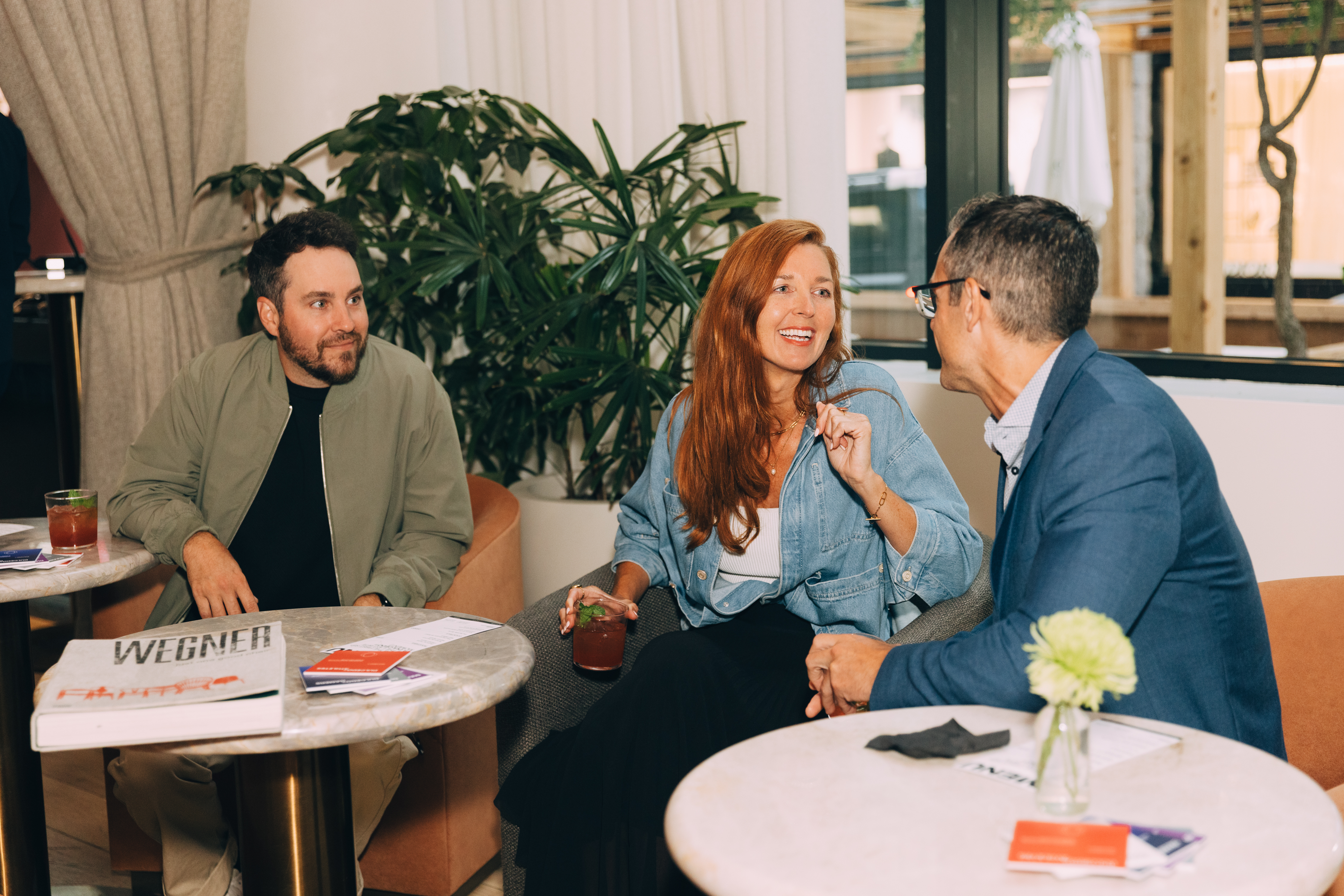 Guest chatting at launch event