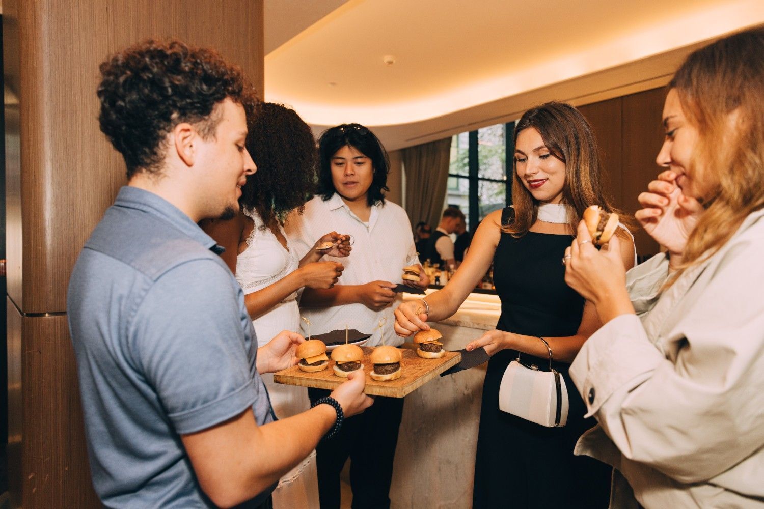 Image of sliders being served at the launch event.