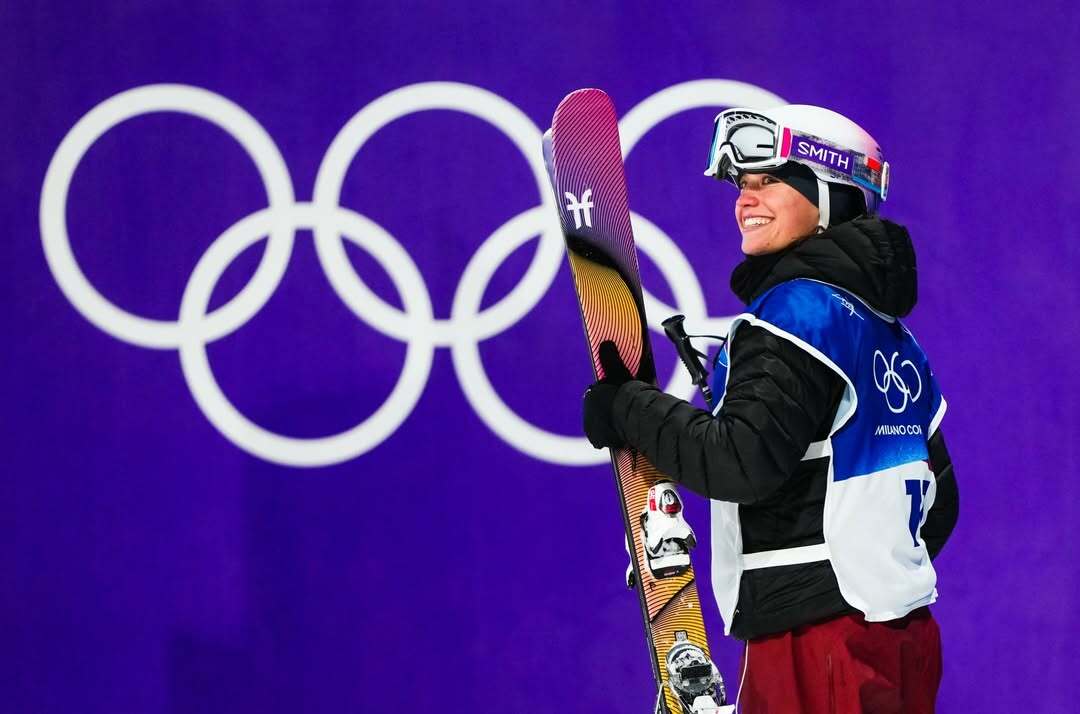 Naomi Urness for Team Canada during her Olympic debut at the Milano Cortina 2026 Winter Olympics.