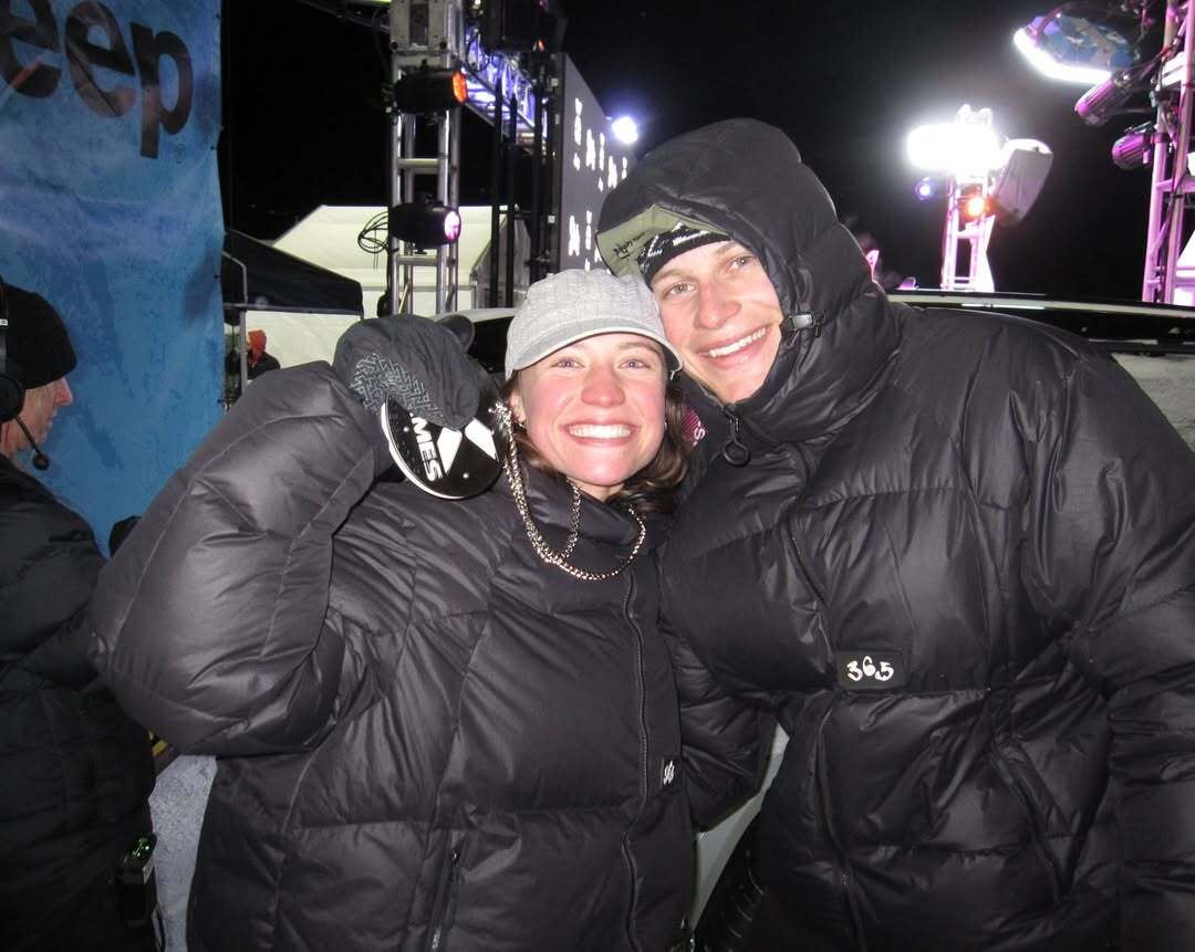 Naomi Urness, X Games Aspen athlete, celebrating her silver medal with family at X Games Aspen