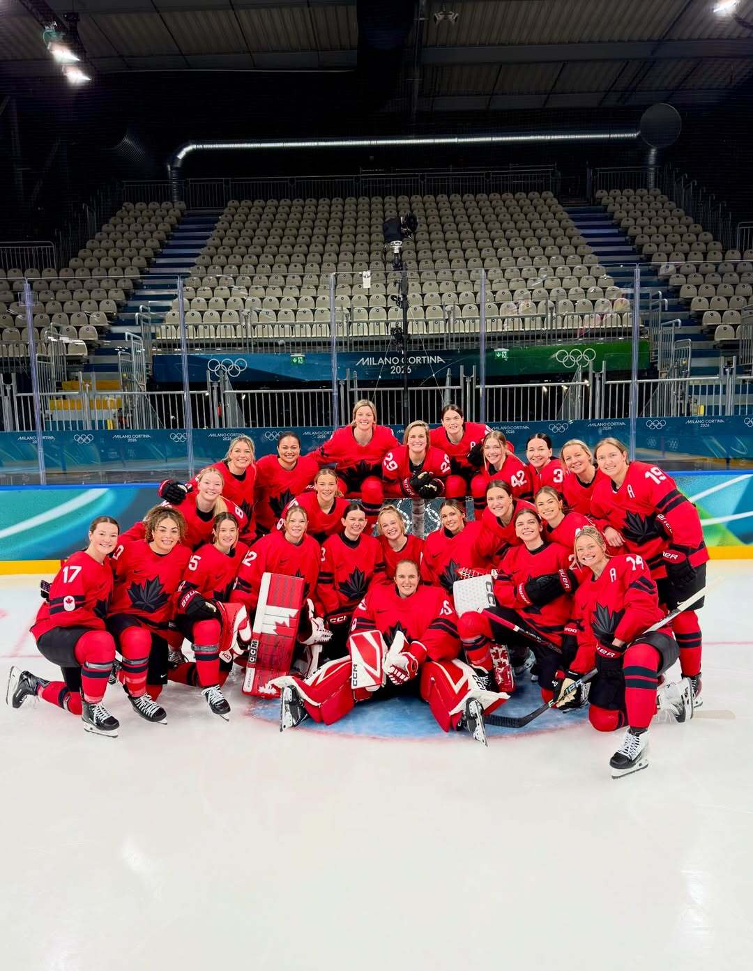 Team Canada women's hockey team at the Milano Cortina 2026 Winter Olympics.